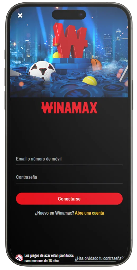 Registro después descargar Winamax